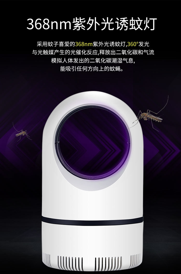 Customized Factory Direct Supply New USB Photocatalyst Mosquito Killing Lamp Household Fly Killing Mosquito Repellent Mosquito Killer Mosquito Trap Lamp