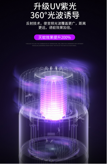 Two-in-One Household USB Mosquito Killer Suction Mute Physical Shock Mosquito Killing Lamp