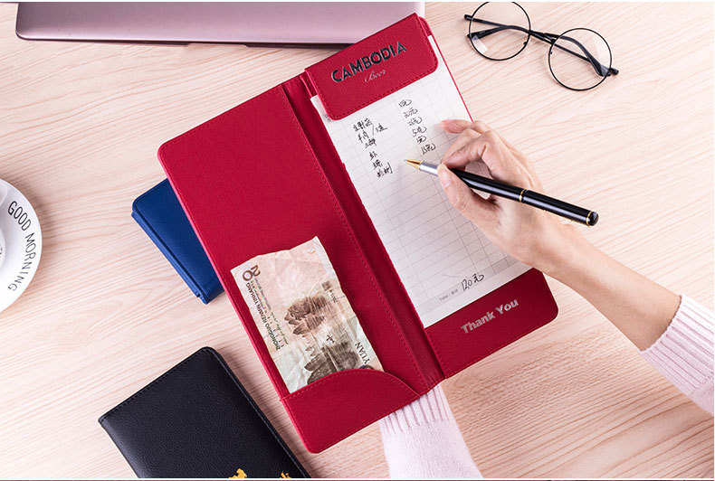 Factory Supply Hotel Leather Cash Register Restaurant Menu Clip Checkout Receipt Bill Can Be Quoted as Pictures and Samples