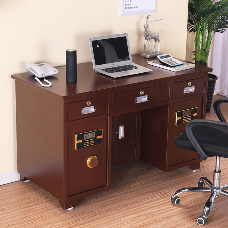 All-Steel Anti-Theft Insurance Desk Fingerprint Password Desk Integrated with Coin Cash Register Financial Home Computer Safe Box