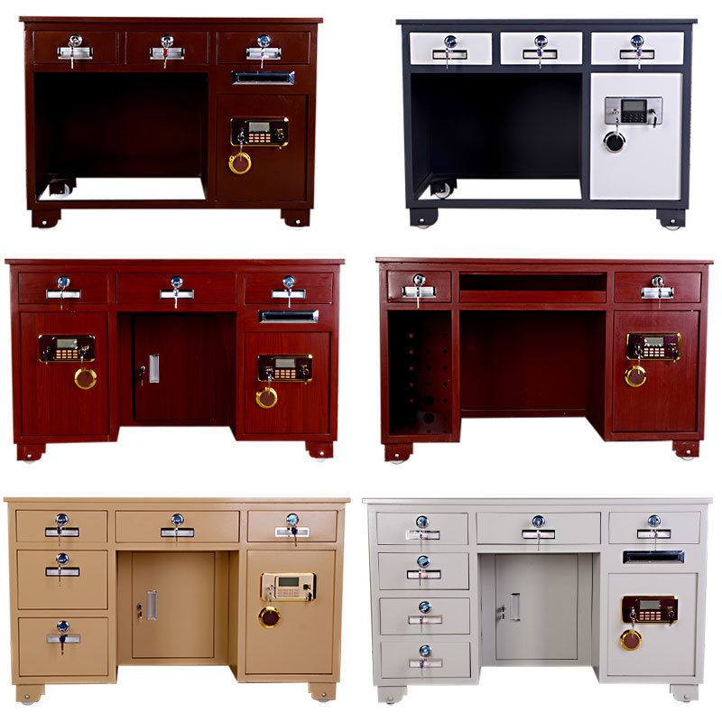 All-Steel Anti-Theft Insurance Desk Fingerprint Password Desk Integrated with Coin Cash Register Financial Home Computer Safe Box