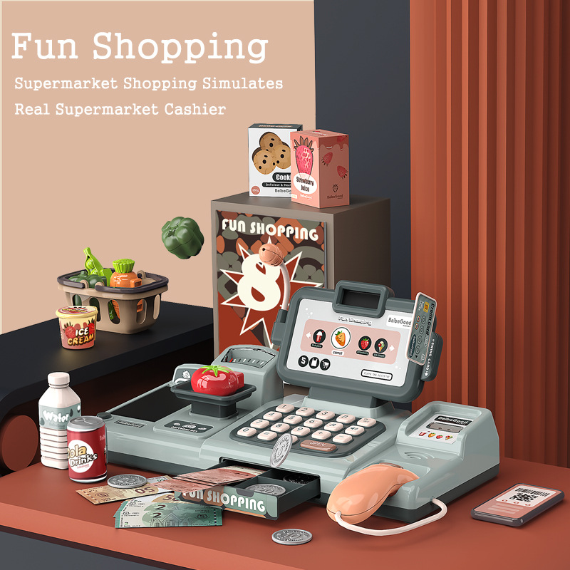 Cross-Border Children's Simulation Voice Scanning Cashier Set Calculator Mobile Payment Cash Register Play House Toys Cross-Border Children's Simulation Voice Scanning Cashier Set Calculator Mobile Payment Cash Register Play House Toys