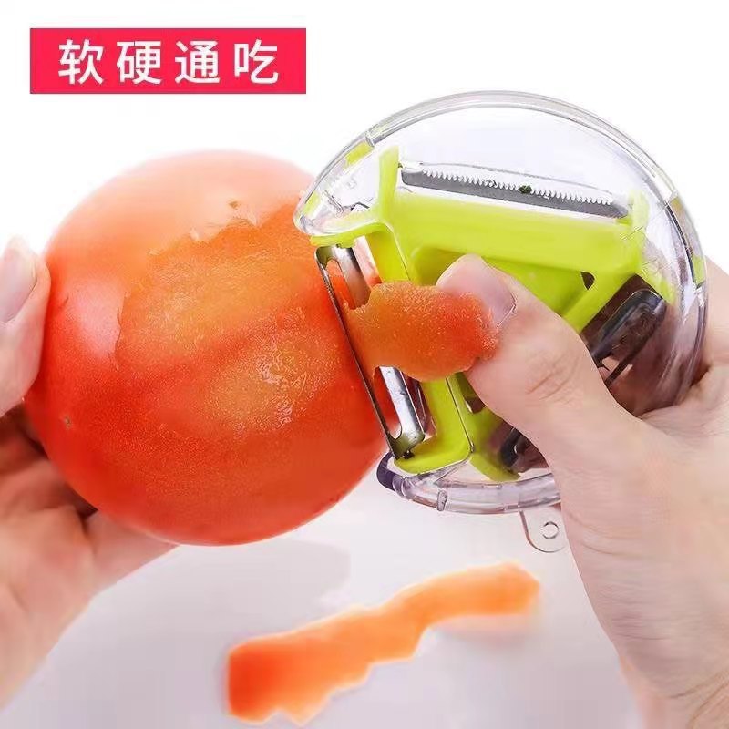Creative Multi-Functional Stainless Steel Peeler Household Vegetable and Fruit Three-Side Grater Three-in-One Paring Knife Rotary Switch Creative Multi-Functional Stainless Steel Peeler Household Vegetable and Fruit Three-Side Grater Three-in-One Paring Knife Rotary Switch