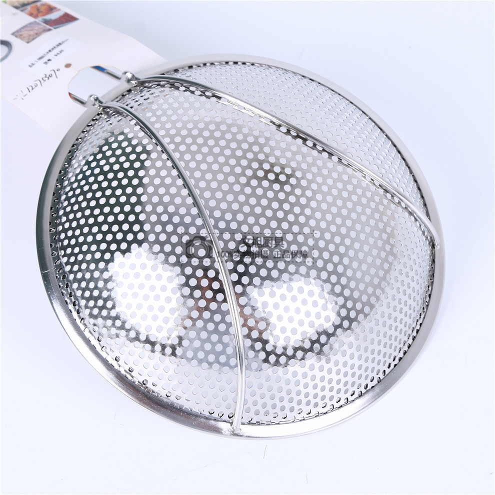 Stainless Steel Colander Drain Oil Grid Multi-Specification High Edge Strainer Spoon Rice Noodle Skimmer Wooden Handle Drain Household Kitchen Utensils