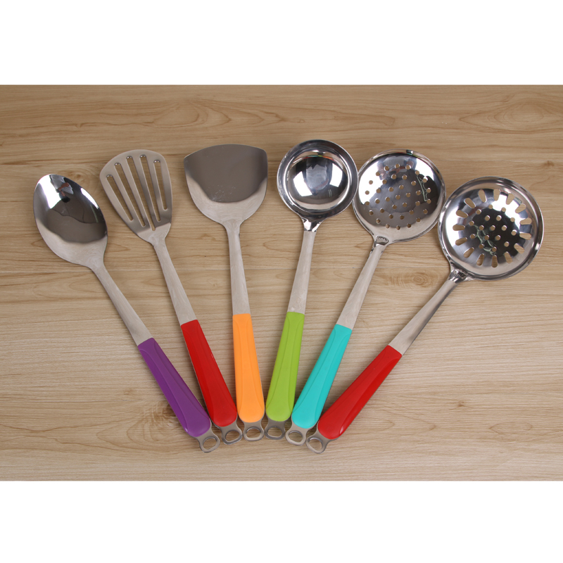 Color handle stainless steel kitchen strainer porridge spoon colander