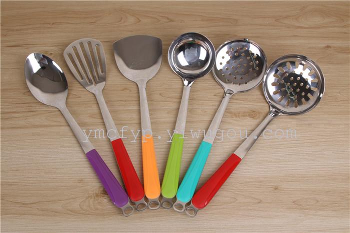 Color handle stainless steel kitchen strainer porridge spoon colander