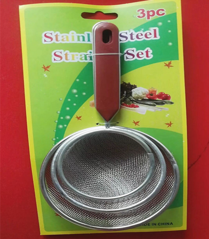 Color Handle Line Leakage Stainless Steel Mesh Colander over Water Spoon Deep Frying Spoon Noodle Fishing Filter Spoon Line Leakage
