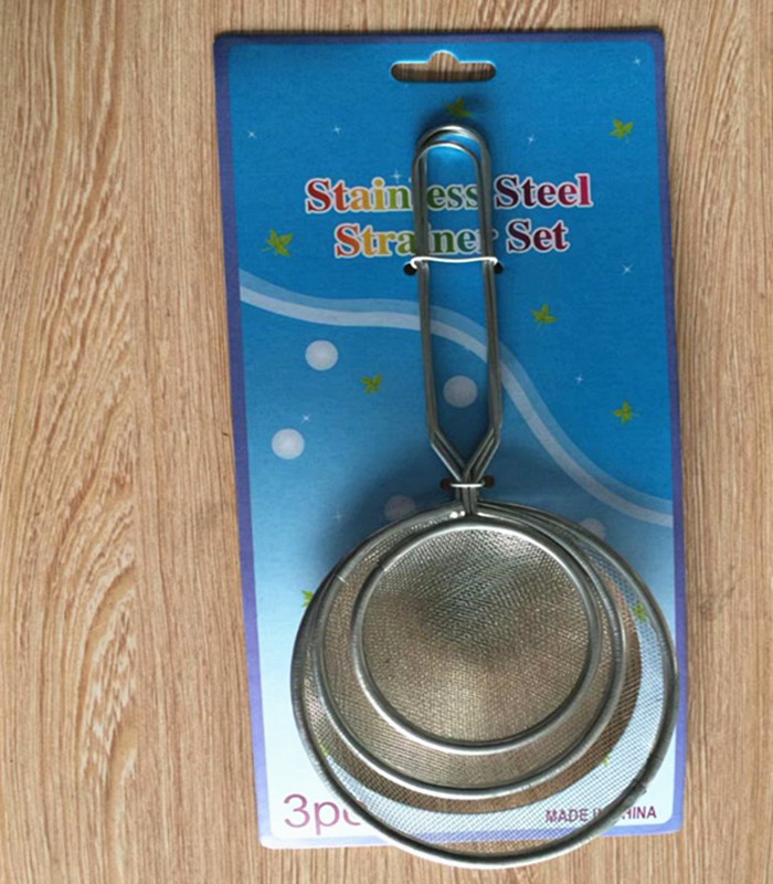 Color Handle Line Leakage Stainless Steel Mesh Colander over Water Spoon Deep Frying Spoon Noodle Fishing Filter Spoon Line Leakage