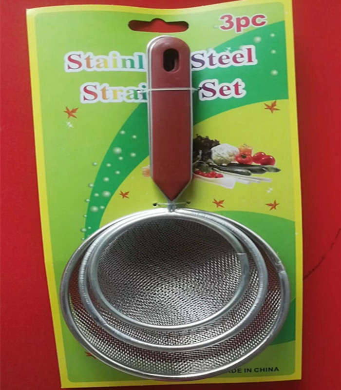 Color Handle Line Leakage Stainless Steel Mesh Colander over Water Spoon Deep Frying Spoon Noodle Fishing Filter Spoon Line Leakage