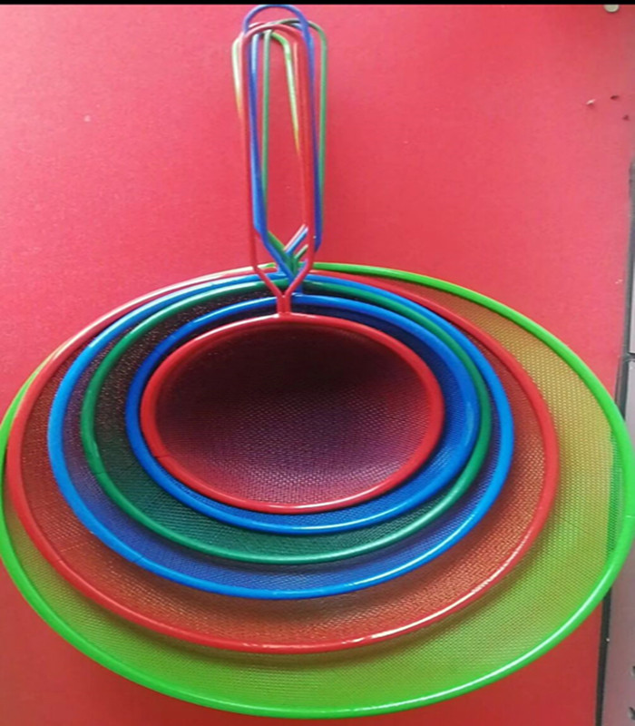 Color Handle Line Leakage Stainless Steel Mesh Colander over Water Spoon Deep Frying Spoon Noodle Fishing Filter Spoon Line Leakage