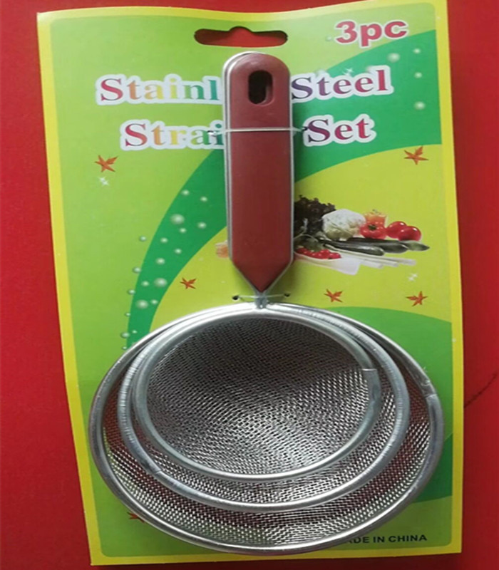 Color Handle Line Leakage Stainless Steel Mesh Colander over Water Spoon Deep Frying Spoon Noodle Fishing Filter Spoon Line Leakage