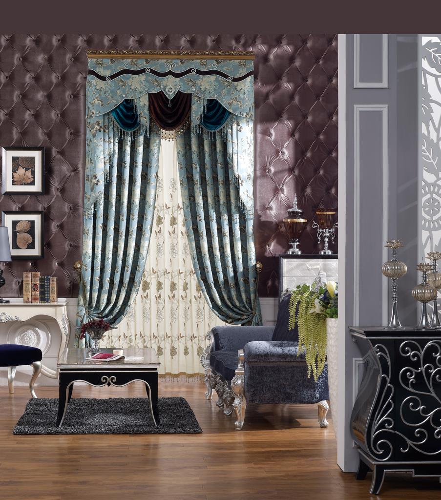 2014 upscale continental chenille Jacquard curtain fabric