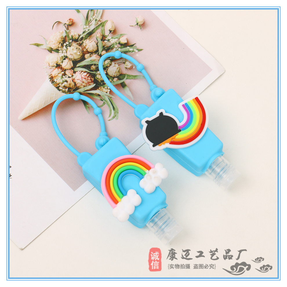 Instant Hand Sanitizer Fire Extinguisher Bottles Washable Children's Cartoon Outdoor Portable Silicone Hanging Sleeve Pannier Bag Portable Gel Bottle
