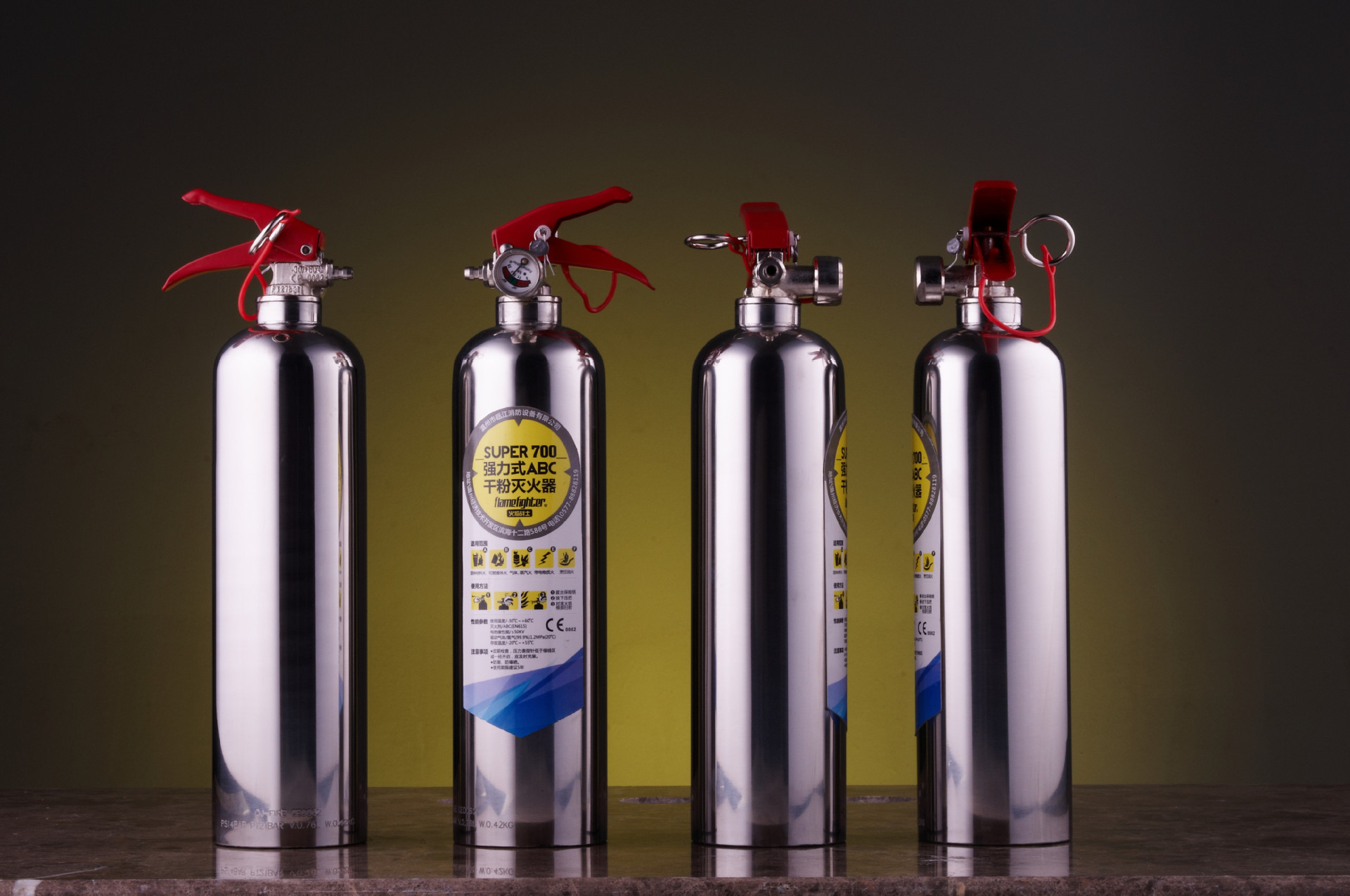 Portable dry powder fire extinguisher portable mini stainless steel portable 700G