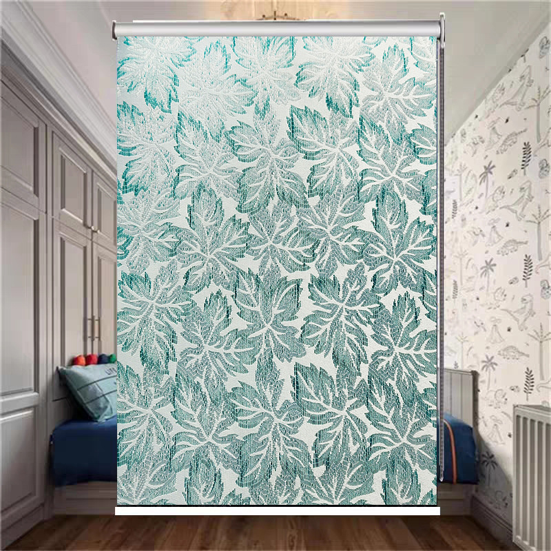 Factory Direct European Simple Office shading and shading Jacquard thickened roller Curtain Fabric Finished Products Factory Direct European Simple Office shading and shading Jacquard thickened roller Curtain Fabric Finished Products