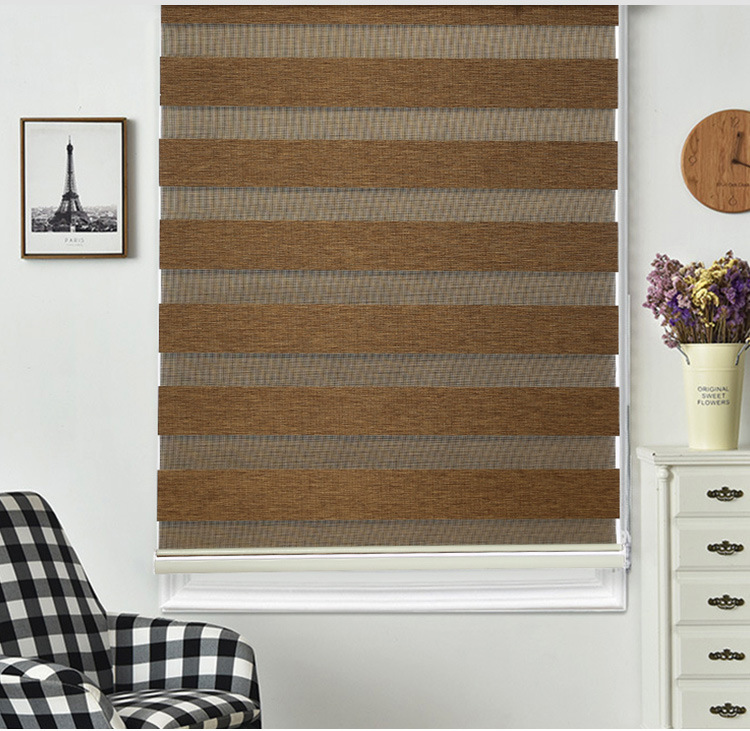 Factory Direct Sales Home Decoration Hotel Office Roller Shutter Simple European Vintage Jacquard Soft Gauze Curtain Fabric Finished Product
