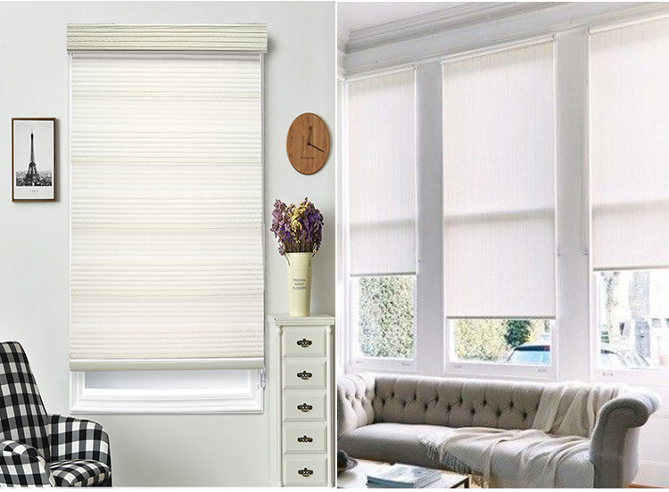 Simple European Vintage Jacquard Soft Gauze Curtain Three Fold Soft Gauze Curtain Fabric Finished Home Decoration Hotel Office Roller Shutter