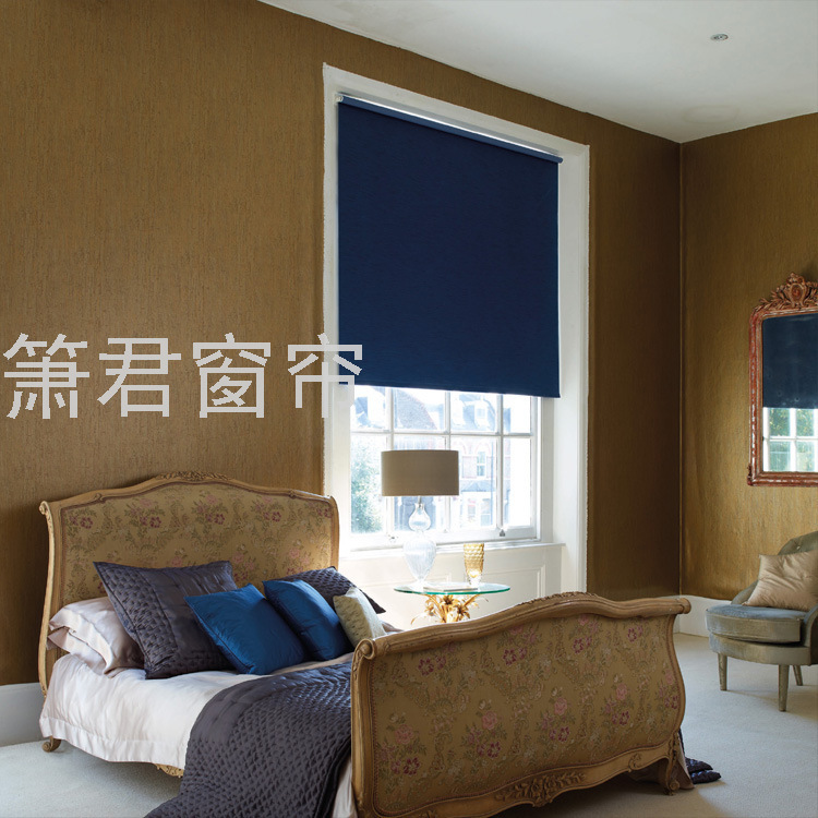 Foreign Trade Roller Shutter Engineering Curtain Fabric Sun-Proof Office Bedroom Customized Finished Full Shading Louver Roller Shutter