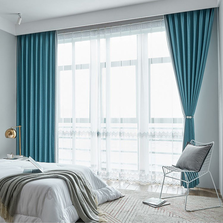 Factory Direct Sales Shading Curtain Fabric Jacquard Fabric Hemp Cotton Nordic Solid Color Hotel Living Room Customized Curtain Finished Product Factory Direct Sales Shading Curtain Fabric Jacquard Fabric Hemp Cotton Nordic Solid Color Hotel Living Room Customized Curtain Finished Product