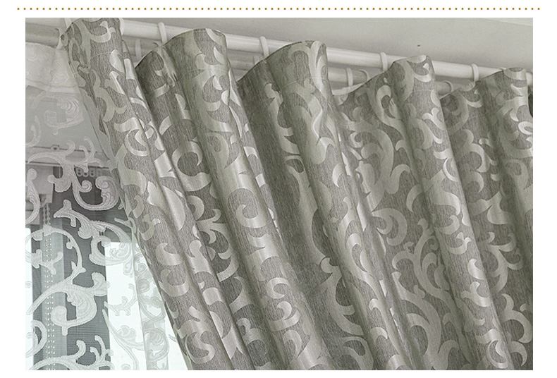 Simple style jacquard cloth plain European jacquard living room floor-to-ceiling window custom shading curtain fabric