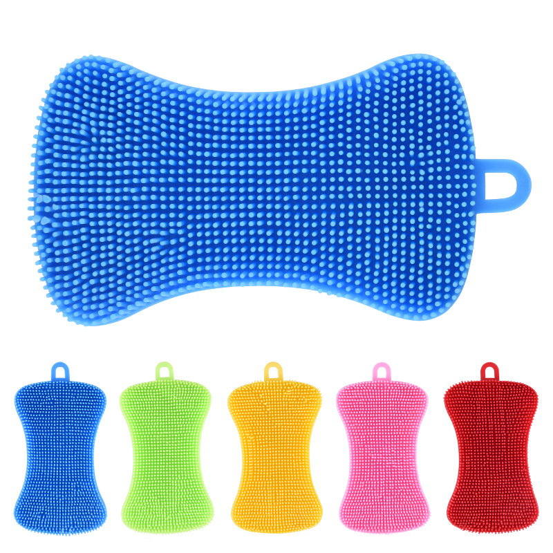 Colorful Color PE Dish Brush Soap Type Heat Insulation Decontamination Pot Dish Bowl Brush Multifunctional Plastic Scouring Pad