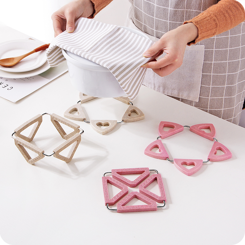 Collapsible heat insulation mat creative non-slip plate bowl mat household plastic table mat teacup pad meal mat