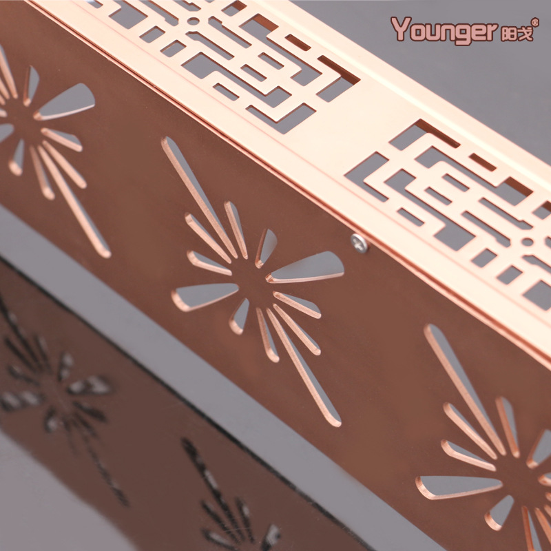 Bath Towel Rack Alumimum Chinese Retro Towel Rack Flower Alumimum Rose Gold Aluminum Plate Bathroom Shelf
