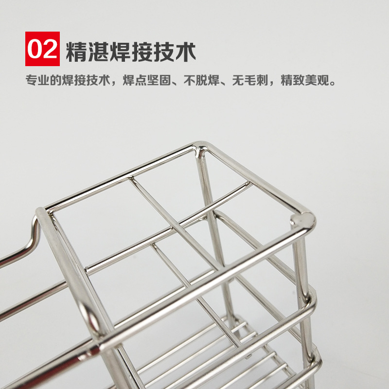 Conolta Stainless Steel Plaid Toothbrush Holder Toothpaste Holder Shaver Storage Rack Bathroom Hotel Shelf Cross-Border