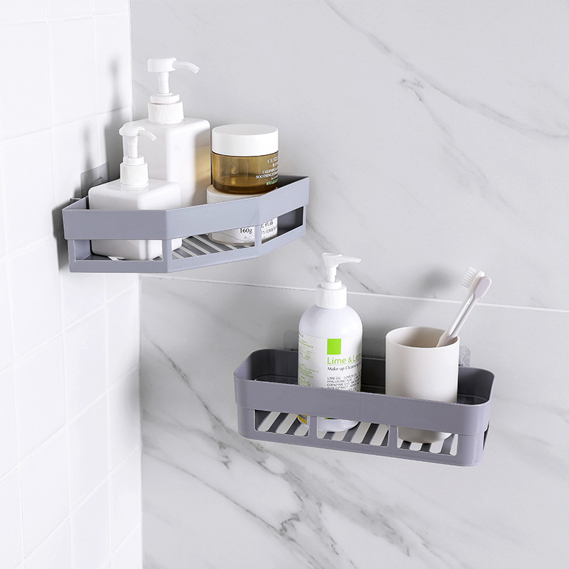 2298 Free Punch Corner Shelf Toilet Washstand No Trace in Bathroom Wall-Mounted Tripod Storage Rack