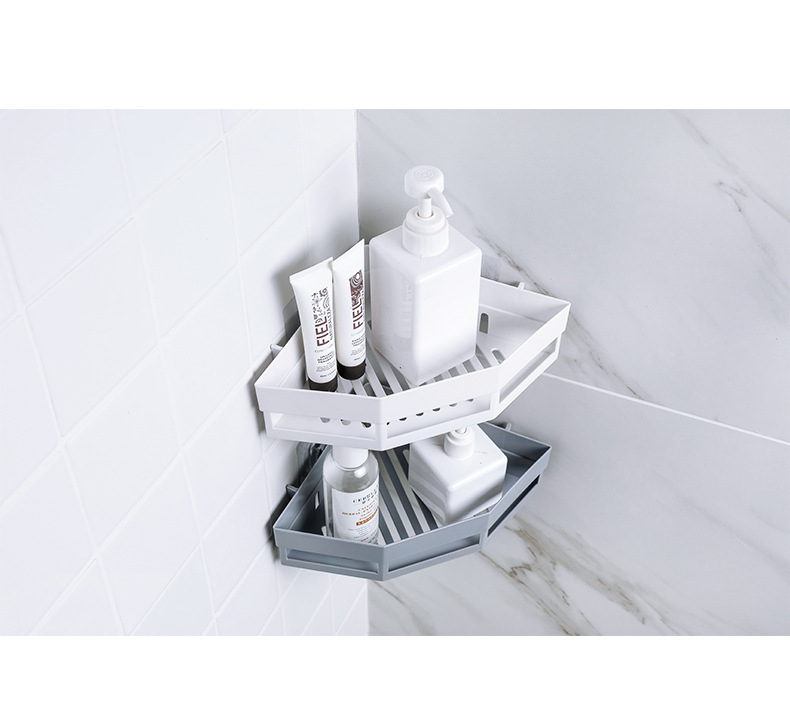 2298 Free Punch Corner Shelf Toilet Washstand No Trace in Bathroom Wall-Mounted Tripod Storage Rack
