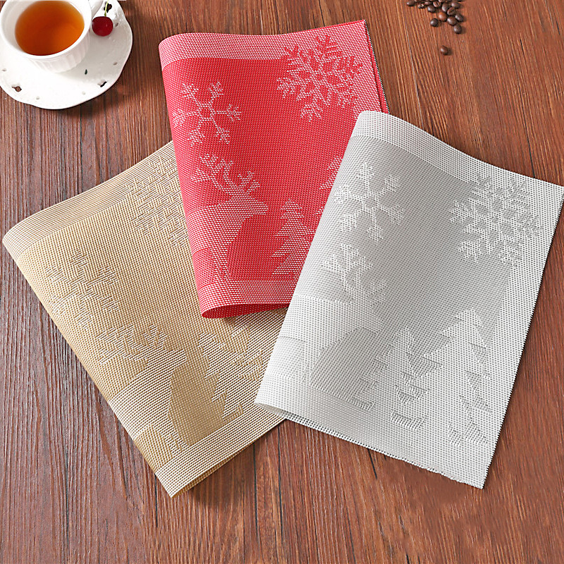 European style high-end hotel western food pad easy to clean tableware pad wash oil-proof easy to do heat insulation PVC table mat