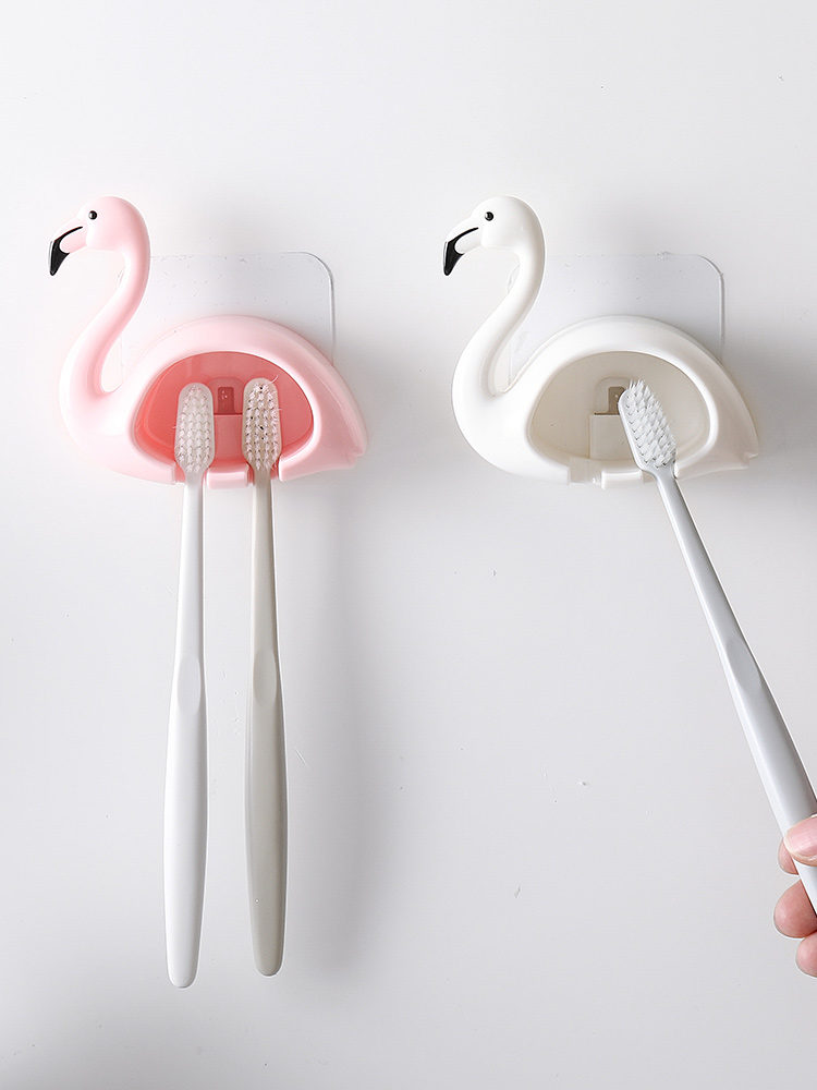 No Punch Toothbrush Holder Tooth-Cleaners Shelf Storage Rack Bathroom Wall-Mounted Toothbrush Shaver Rack