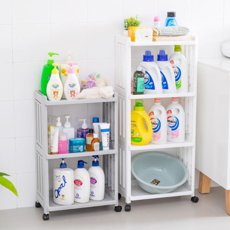 Four-Layer Bathroom Shelf Bathroom Storage Rack Laundry Detergent Shelf Toilet Rack Balcony Storage Floor Multi-Layer