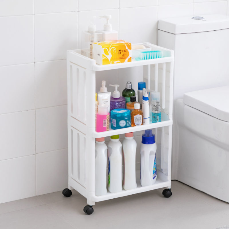 Four-Layer Bathroom Shelf Bathroom Storage Rack Laundry Detergent Shelf Toilet Rack Balcony Storage Floor Multi-Layer