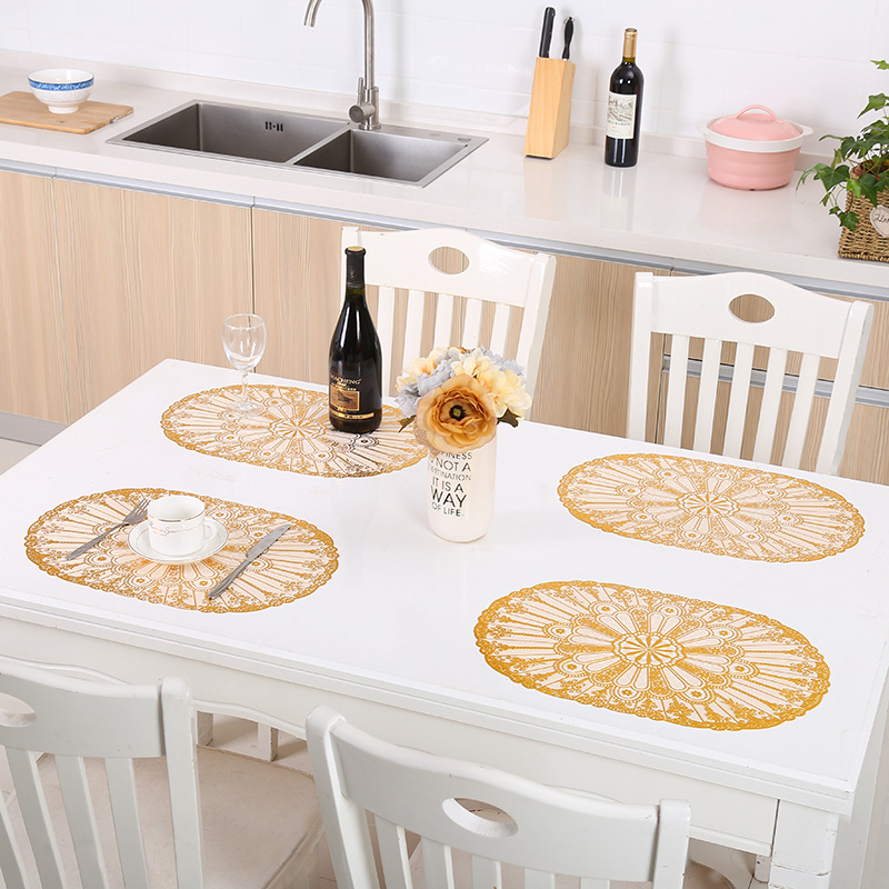 Hot gold cup pad wholesale round bowl pad anti-slippery tableware pad anti-hot heat insulation pad PVC dinner pad manufacturers customized Hot gold cup pad wholesale round bowl pad anti-slippery tableware pad anti-hot heat insulation pad PVC dinner pad manufacturers customized