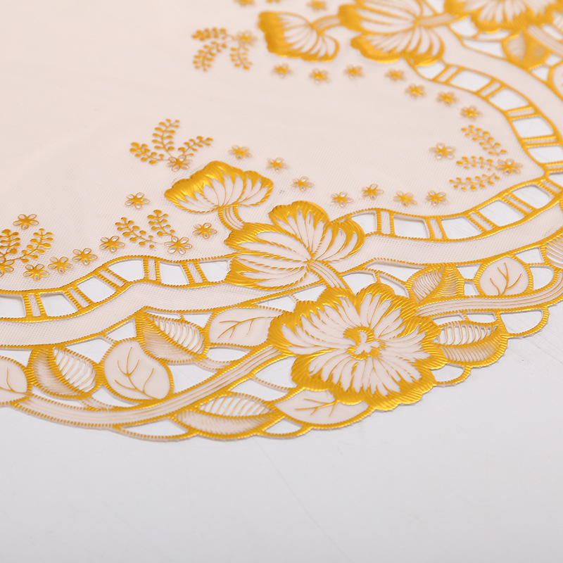 Hot gold cup pad wholesale round bowl pad anti-slippery tableware pad anti-hot heat insulation pad PVC dinner pad manufacturers customized Hot gold cup pad wholesale round bowl pad anti-slippery tableware pad anti-hot heat insulation pad PVC dinner pad manufacturers customized