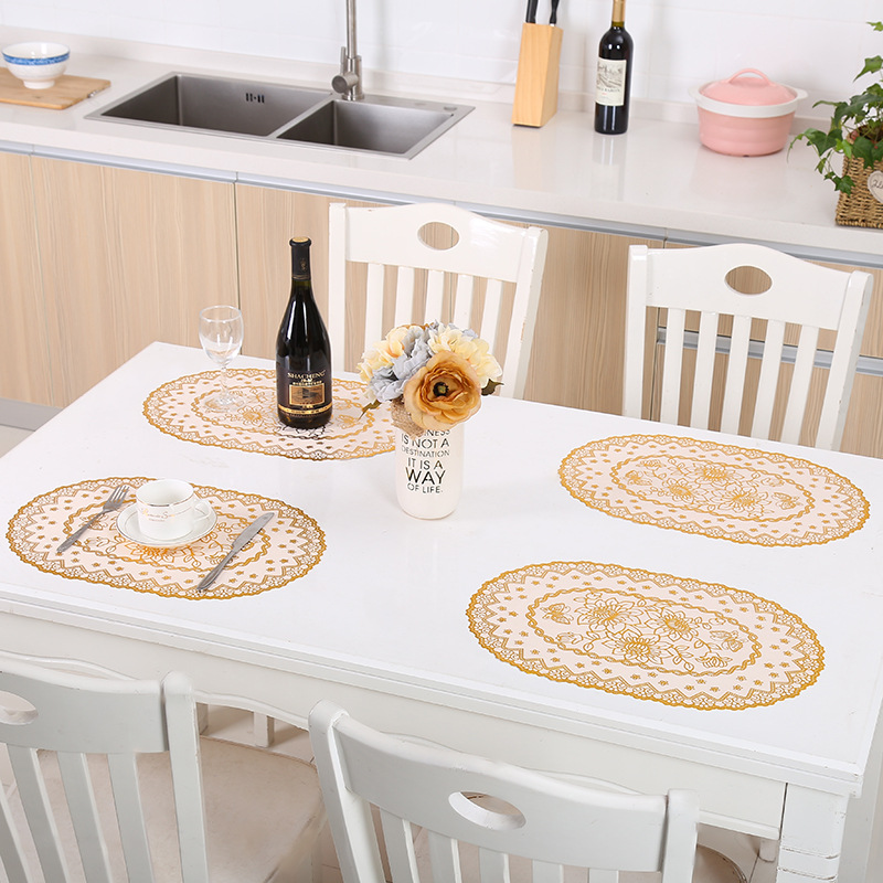 Hot gold cup pad wholesale round bowl pad anti-slippery tableware pad anti-hot heat insulation pad PVC dinner pad manufacturers customized Hot gold cup pad wholesale round bowl pad anti-slippery tableware pad anti-hot heat insulation pad PVC dinner pad manufacturers customized