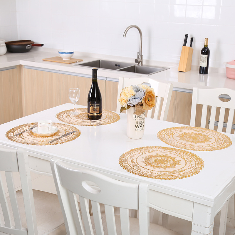 Hot gold cup pad wholesale round bowl pad anti-slippery tableware pad anti-hot heat insulation pad PVC dinner pad manufacturers customized Hot gold cup pad wholesale round bowl pad anti-slippery tableware pad anti-hot heat insulation pad PVC dinner pad manufacturers customized