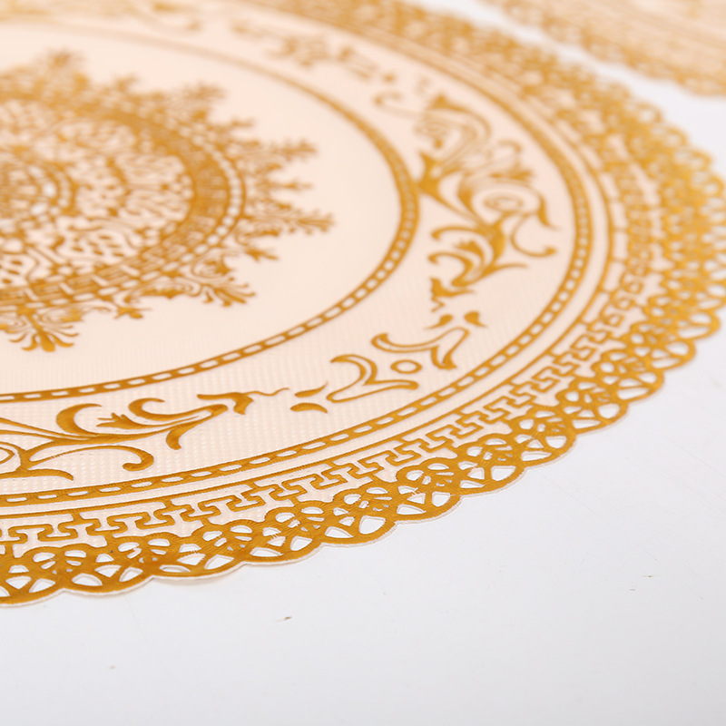 Hot gold cup pad wholesale round bowl pad anti-slippery tableware pad anti-hot heat insulation pad PVC dinner pad manufacturers customized Hot gold cup pad wholesale round bowl pad anti-slippery tableware pad anti-hot heat insulation pad PVC dinner pad manufacturers customized