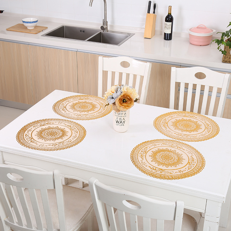 Hot gold cup pad wholesale round bowl pad anti-slippery tableware pad anti-hot heat insulation pad PVC dinner pad manufacturers customized Hot gold cup pad wholesale round bowl pad anti-slippery tableware pad anti-hot heat insulation pad PVC dinner pad manufacturers customized