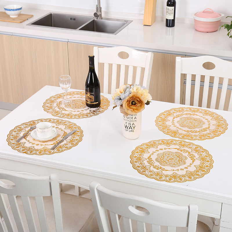 Hot gold cup pad wholesale round bowl pad anti-slippery tableware pad anti-hot heat insulation pad PVC dinner pad manufacturers customized Hot gold cup pad wholesale round bowl pad anti-slippery tableware pad anti-hot heat insulation pad PVC dinner pad manufacturers customized