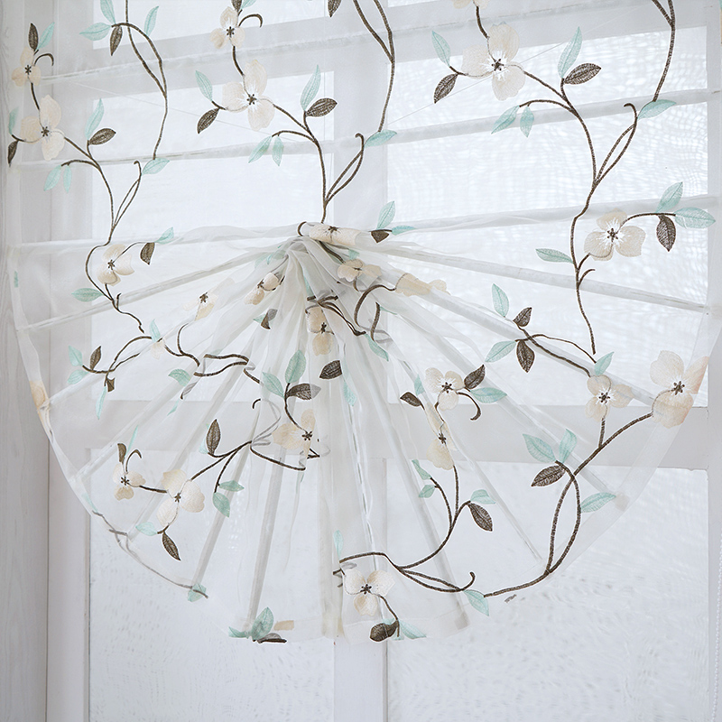 Curtain Yarn Simple Installation Gauze Louver Restaurant Kitchen Cafe Living Room Curtain Roman Curtains Fan-Shaped Mesh Curtains Partition