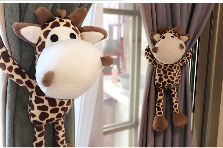 Cartoon Curtain Buckle Curtain Bandage a Pair of Animal Modeling Curtains Decoration a Pair of Animal Dolls Children's Room Decoration