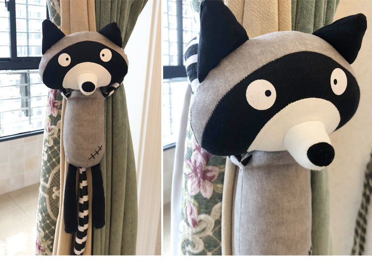 Cartoon Curtain Buckle Curtain Bandage a Pair of Animal Modeling Curtains Decoration a Pair of Animal Dolls Children's Room Decoration