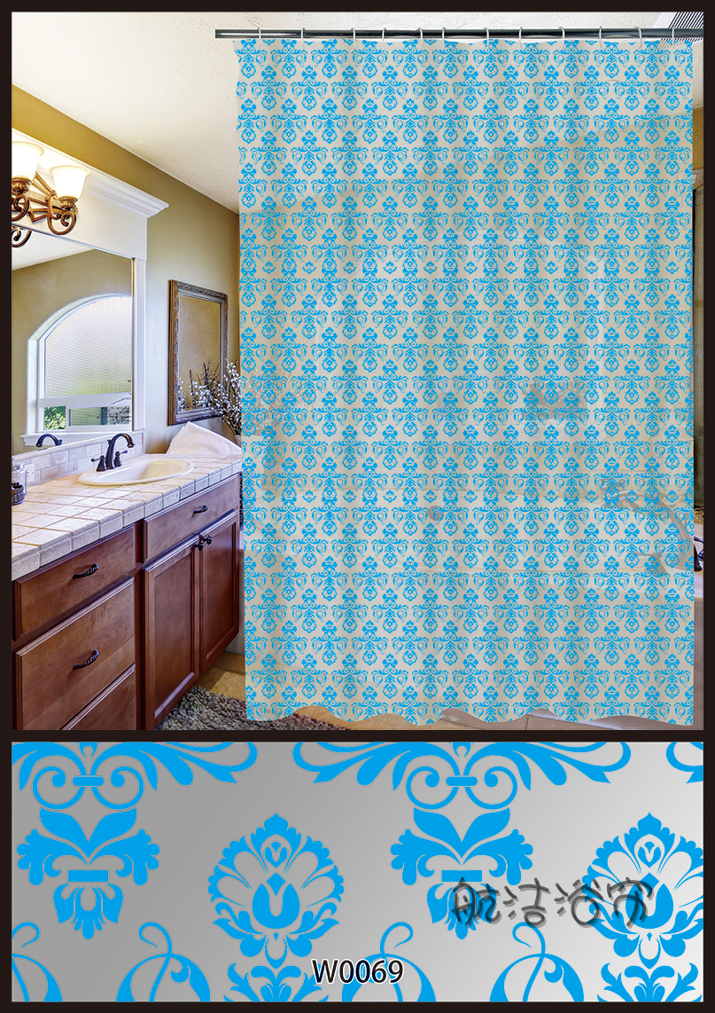 Toilet Shower Curtain Cloth Thickened Shading Waterproof Mildew-Proof Bath Bathroom Partition Curtain Shower Hanging Curtain Portiere Curtains