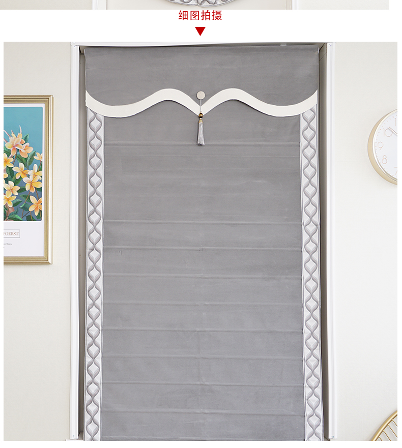 Curtain 2021 New Flannel Shading Insulated Partition Curtain Roller Shutter Bedroom Modern Style Living Room Light Luxury Roman Curtains