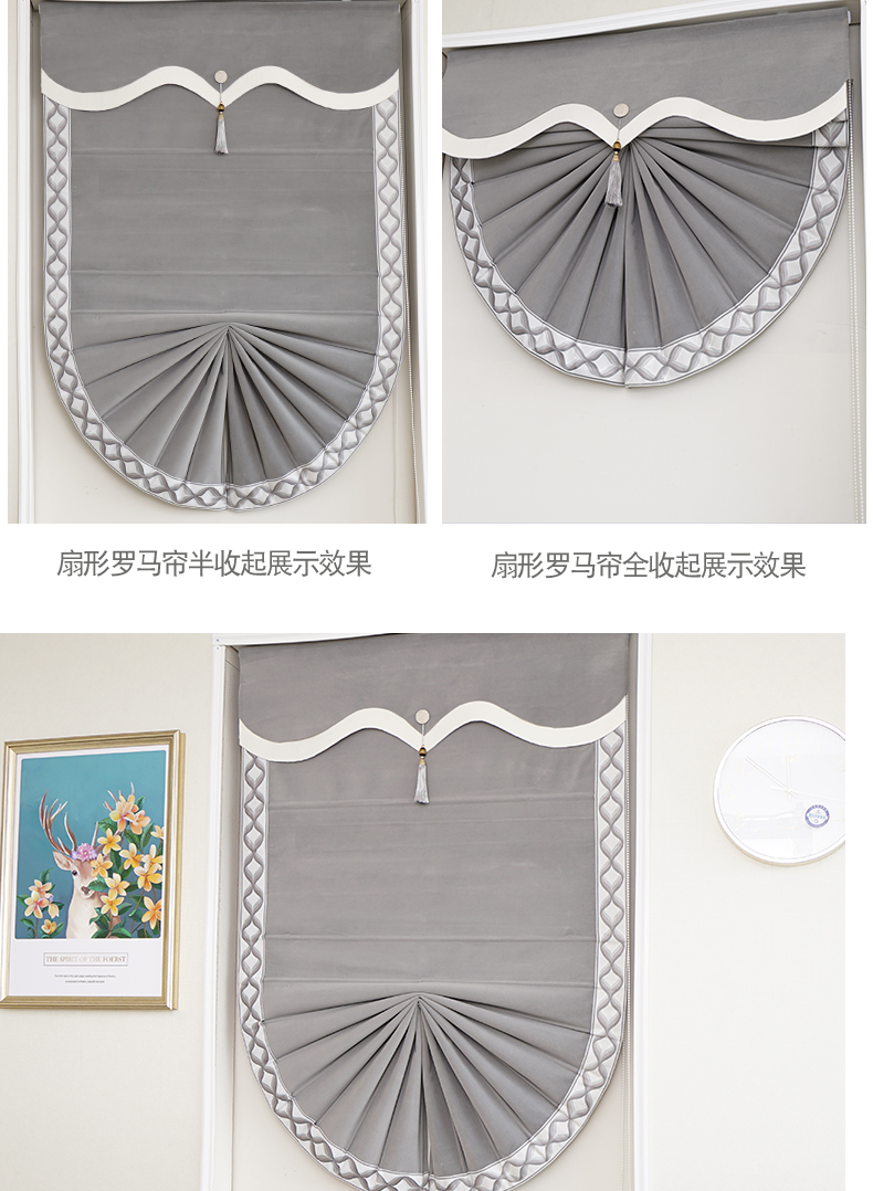 Curtain 2021 New Flannel Shading Insulated Partition Curtain Roller Shutter Bedroom Modern Style Living Room Light Luxury Roman Curtains