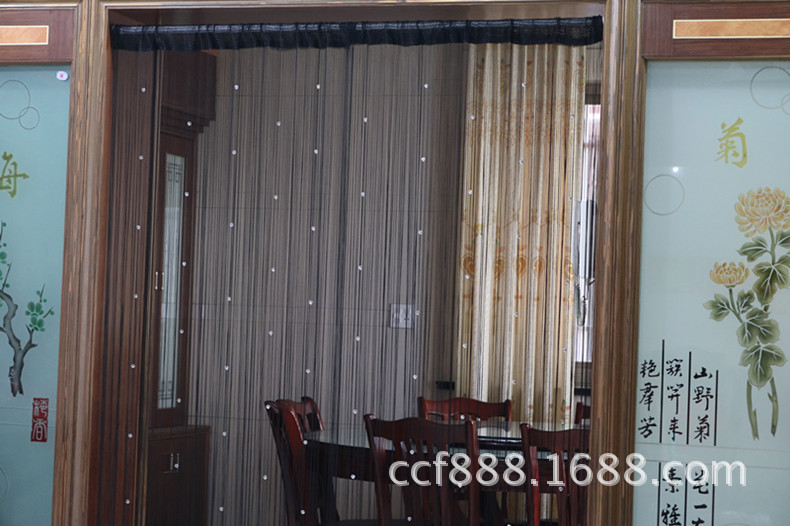 Partition Curtain Door Curtain Crystal Beads Curtain Line Bead Curtain Room Decorative Curtains Living Room Beauty Salon Ready-Made Curtain