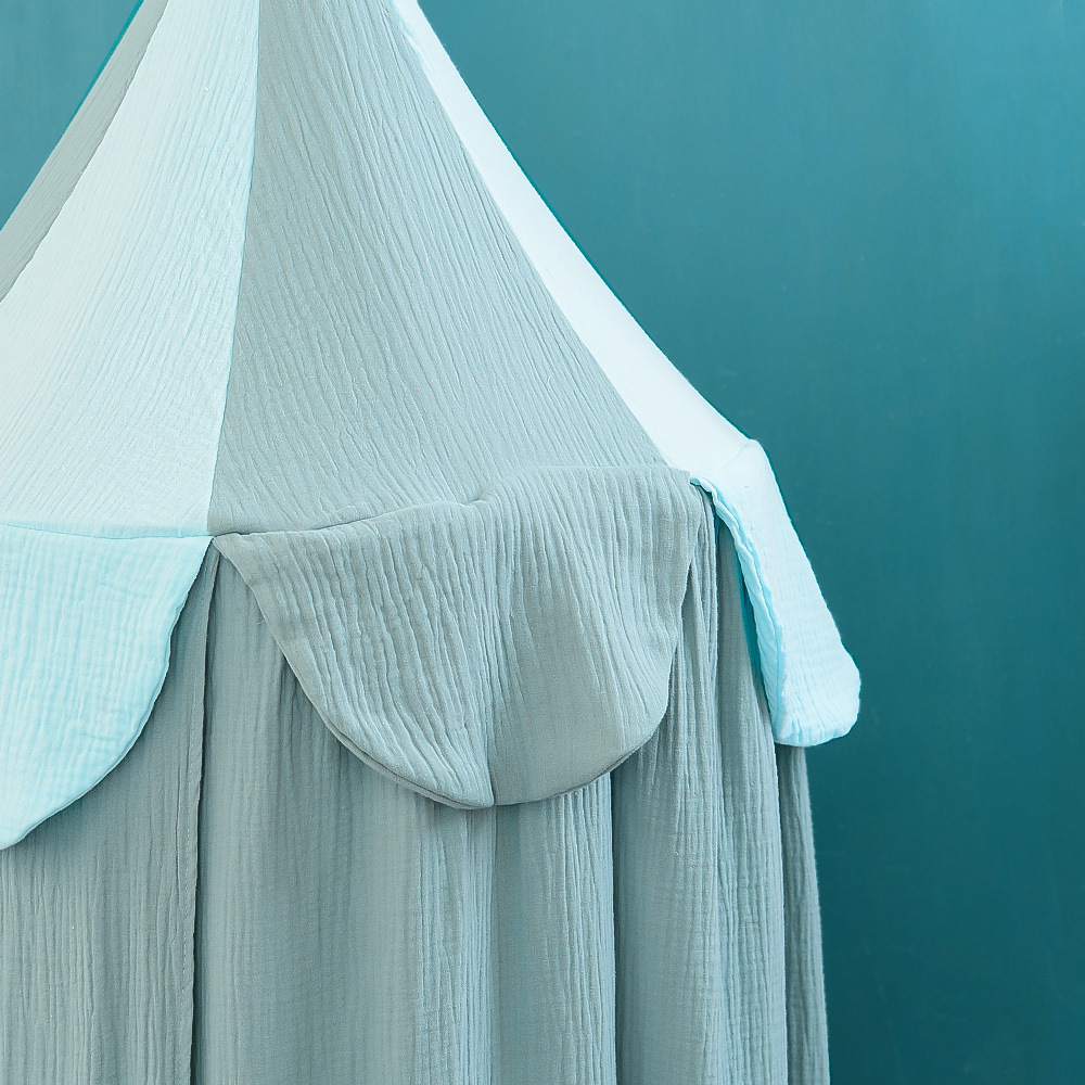 Court Style Ins Nordic Dream Bed Curtain Tide Pure Cotton Double Crepe Children Dome Mosquito Nets Light Blocking Bed Curtains Wholesale