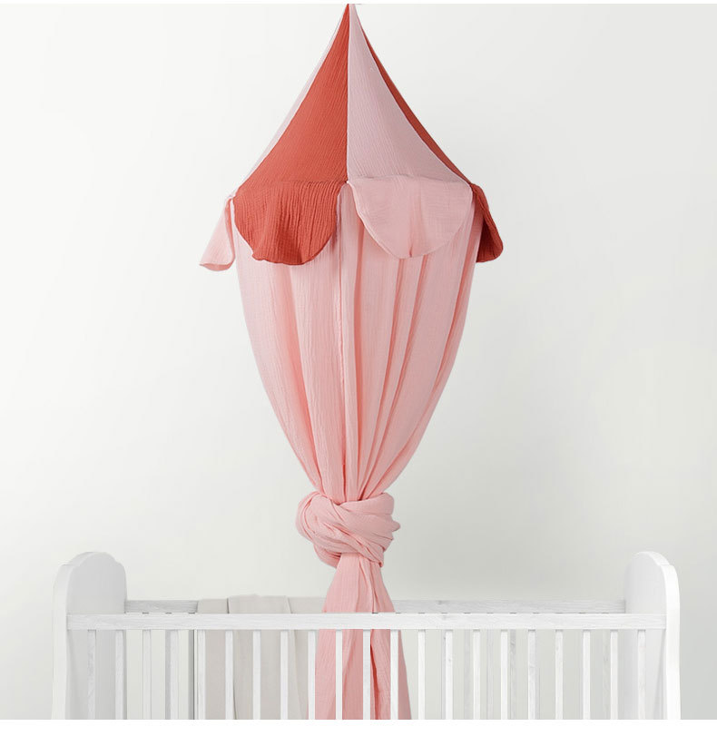 Court Style Ins Nordic Dream Bed Curtain Tide Pure Cotton Double Crepe Children Dome Mosquito Nets Light Blocking Bed Curtains Wholesale
